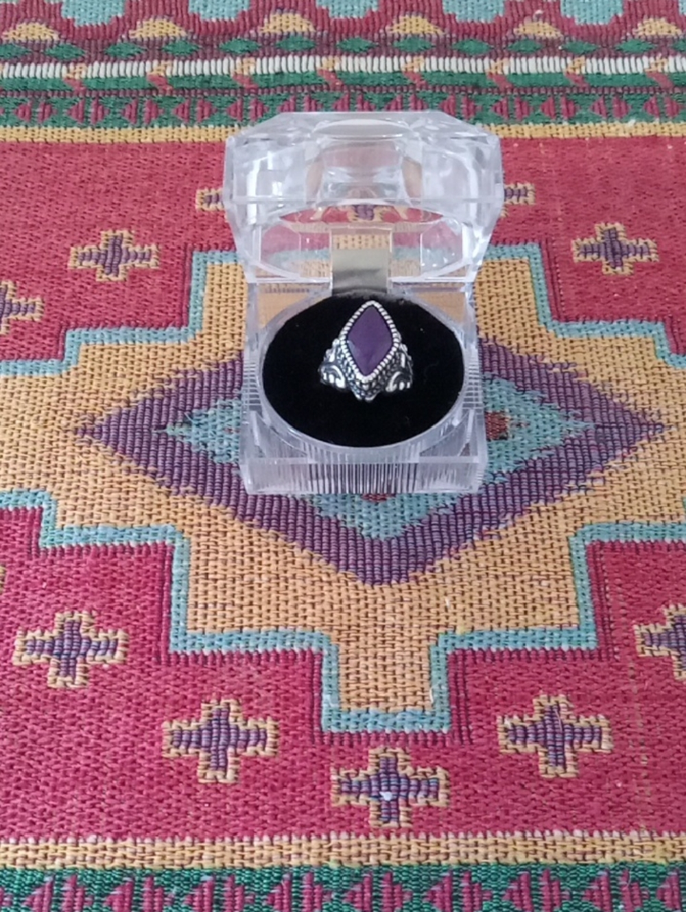 Carolyn Pollack/American West  Gorgeous Sterling Silver Amethyst Ring Size 6 New